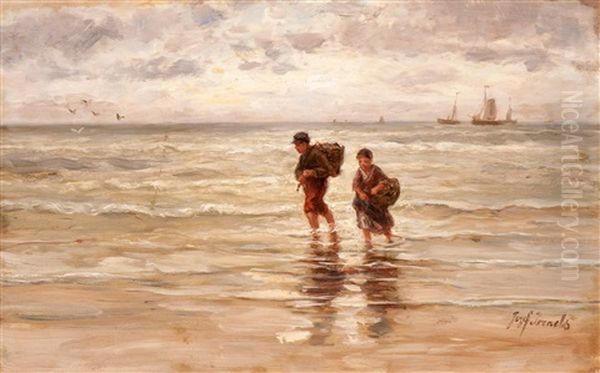 Fishermen In Zandvoort - view 1
