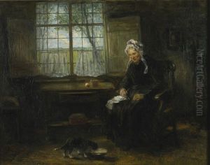 Knitting By The Window