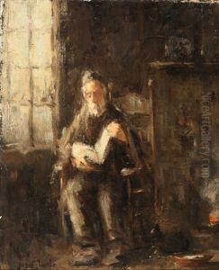 Rabbi Reading By The Window by Jozef Israels