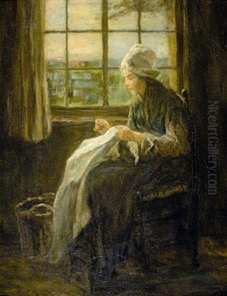 Woman Sewing - view 1