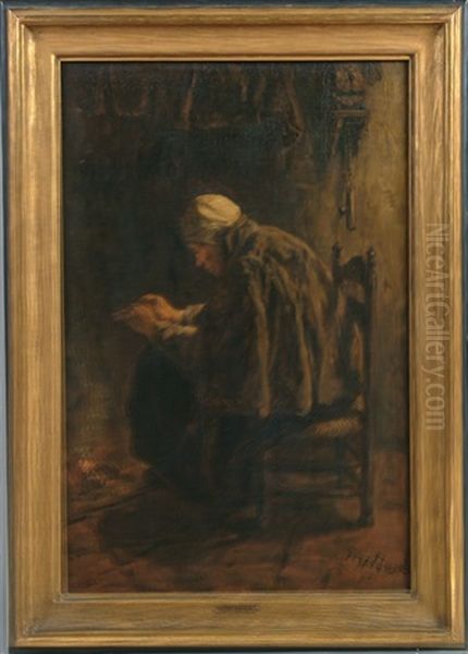 Peasant Warming Her Hands At The Fire - view 1