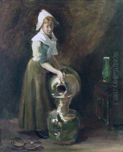 Dutch Girl Pouring Water by Jozef Israels