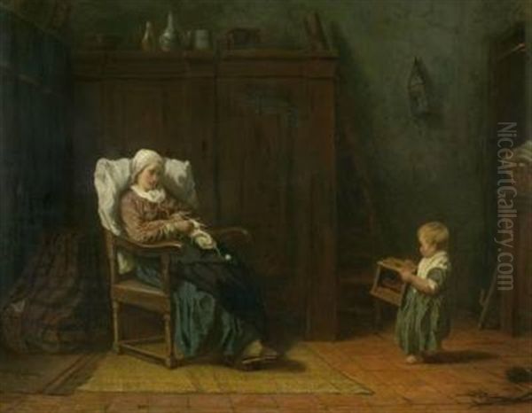 Mutter Und Kind In Der Stube - view 1