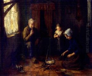 Preparing A Meal With Sister by Jozef Israels