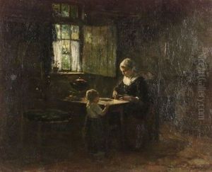 Helping Mother by Jozef Israels
