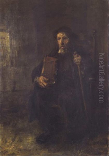 A Jewish Scholar Holding A Holy Book - view 1