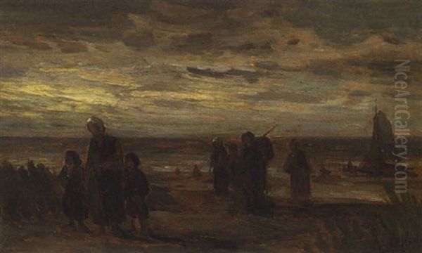Fischerfrauen Und Kinder Am Strand - view 1