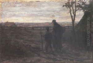 Mother And Child In The Field by Jozef Israels