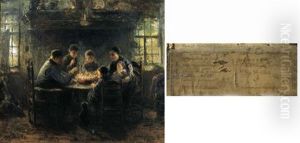 Paysans A Table (the Peasant's Mealtime) by Jozef Israels