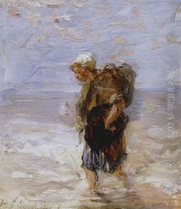 Vissersvrouw Op Het Strand by Jozef Israels