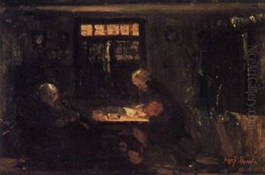 Women In An Interior by Jozef Israels