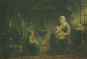 Interieur Met Moeder En Kinderen