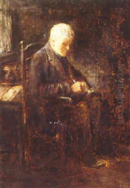 An Old Peasant In A Cottage Interior - view 1