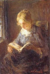 A Woman Reading By A Window by Jozef Israels