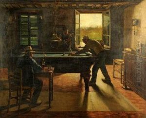 French Interior With Three Men by William H. Bartlett