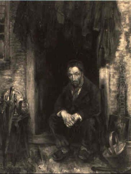 Pauper Seated On A Stoop - view 1