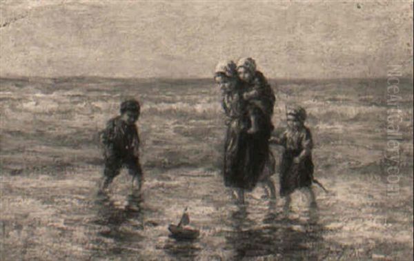 Children Playing At The Beach - view 1