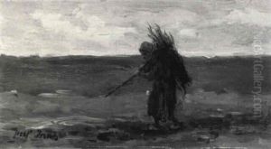 A Wood-gatherer In A Landscape by Jozef Israels