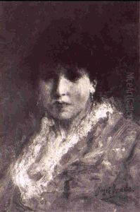 A Portrait Of Sarah Bernardt by Jozef Israels