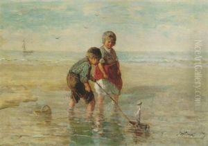 Children Playing By The Seaside by Jozef Israels