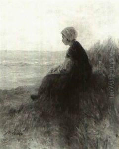 Waiting For The Boats by Jozef Israels