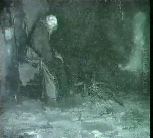 An Old Woman By A Hearth by Jozef Israels