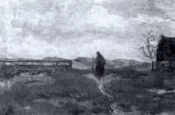 An Old Woman On A Path - view 1