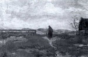 An Old Woman On A Path by Jozef Israels