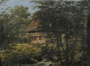 Schwarzwaldhaus Am Bachlauf by Georg Wilhelm Issel