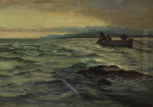 Hauling Nets At Dusk by William Henry Bartlett
