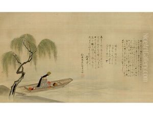 Shirabyoshi Dancer In Asazuma-bune by Hanabusa Itcho