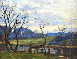 Trees By The River Lagan by Hans (Jean) Iten