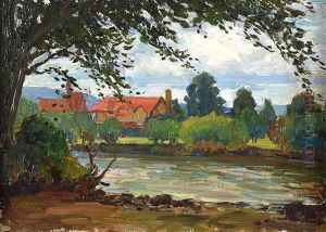 The Red Rooftops by Hans (Jean) Iten