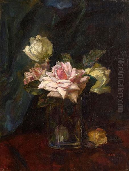 Still Life - Roses In A Glass Vase - view 1