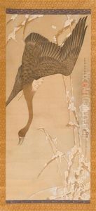 Wildgans Und Schilfrohr Im Schnee by Jakuchu Ito