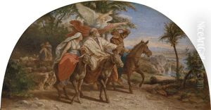Abrahams Einzug In Das Gelobte Land (study) by Franz Ittenbach