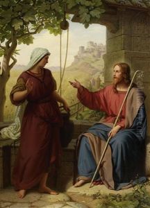 Christus Und Die Samariterin Am Brunnen by Franz Ittenbach