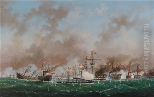 Naval Battle Of Lissa On 20 July 1866 - view 1