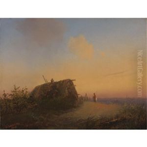 Landscape With Peasant House by Aleksandr Andreevich Ivanov