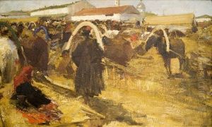 At The Bazar by Mikhail Filippovich Ivanov