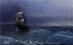 Segelschiff In Sturmischer See by Nikolai Ivanowitsch Ivanov