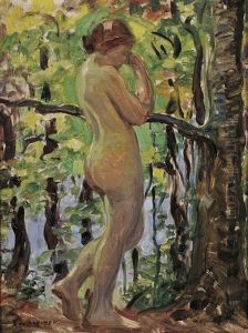Figure In The Woods by Sigismund Ivanowski