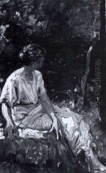 Woman In The Garden - view 1