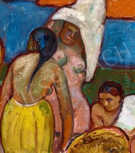 Bathers In Nagybanya (study To The Bathing Women) by Bela Ivanyi Gruenwald