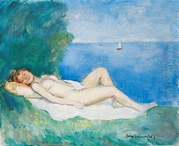 Nude By The Waterfont - view 1