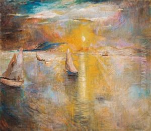 Sunrise At Lake Balaton by Bela Ivanyi Gruenwald
