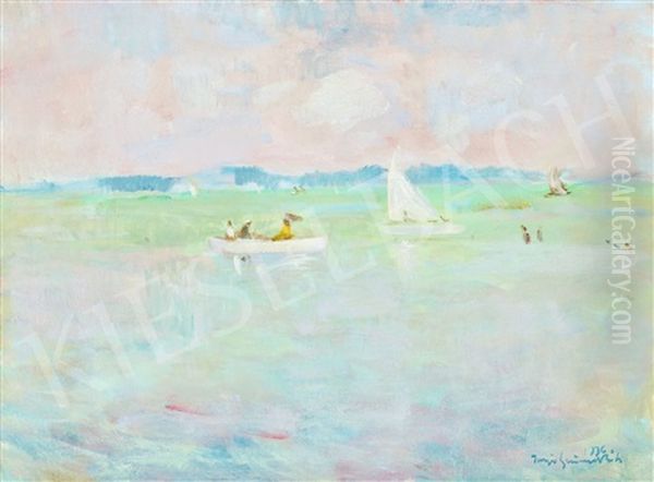 Lake Balaton With Sailing Boats - view 1