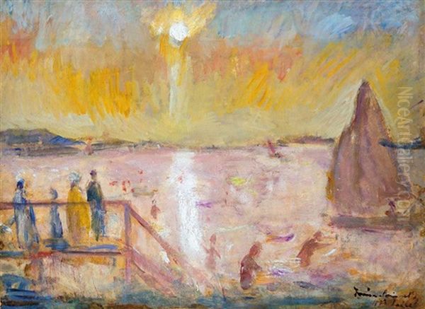 Sunset In Balaton With Sailors (balatonlelle) - view 1