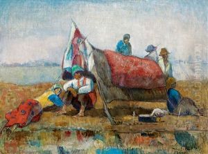 Resting By The Tent by Bela Ivanyi Gruenwald