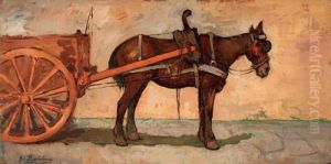 Cavallo Con Carro by Giovanni Bartolena